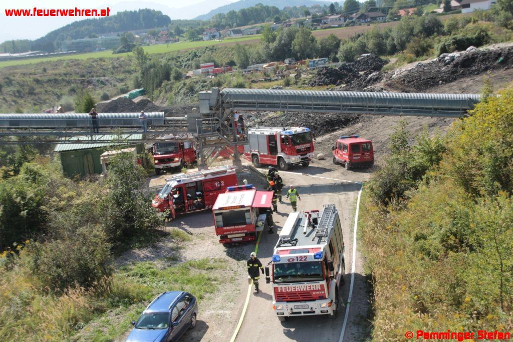 Einsatzübung in Ohlsdorfer Reifendeponie