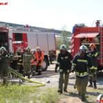 Einsatzübung in der Ohlsdorfer Reifendeponie