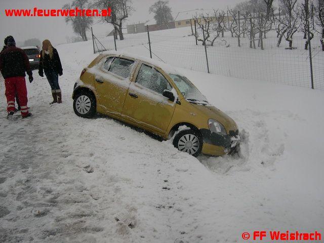 Feuerwehr Weistrach: PKW fuhr in Straßengraben