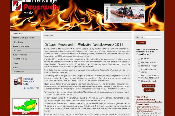 FF Rietz: Internetauftritt zählt zu den besten Österreichs