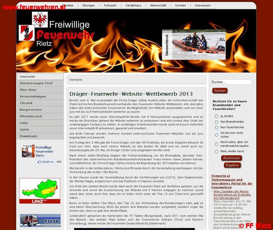 FF Rietz: Internetauftritt zählt zu den besten Österreichs