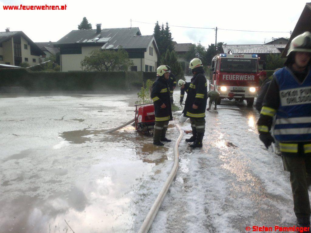 FF Ohlsdorf: Schweres Unwetter mit Hagel