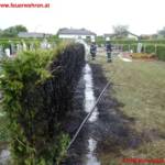 Heckenbrand beim Friedhof