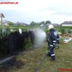 Heckenbrand beim Friedhof