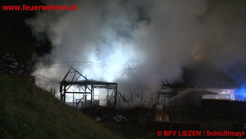 BFV Liezen: Großbrand in Bad Ausseer Ortsgebiet