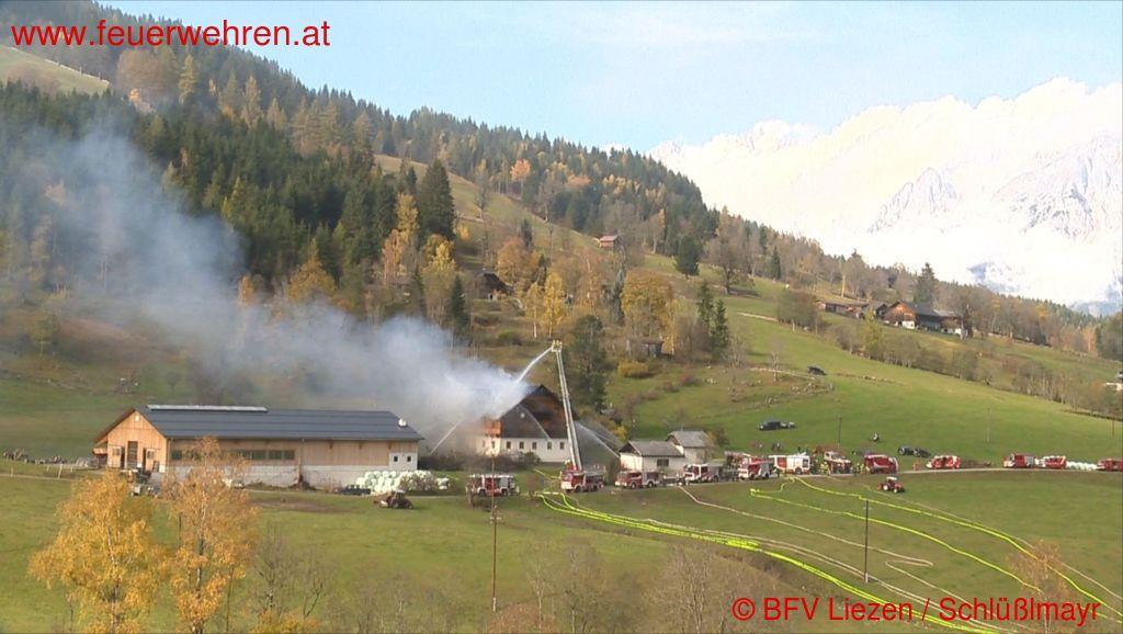 BFV Liezen: Wohnhausbrand in Rohrmoos-Untertal