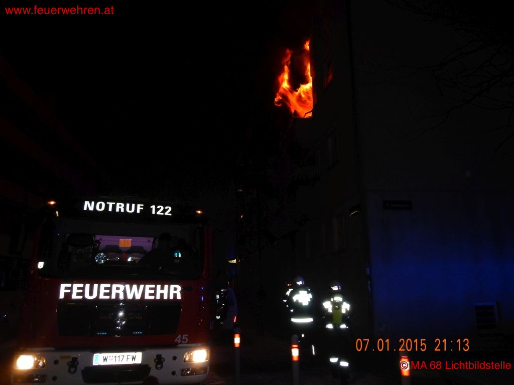 BF Wien: Wohnungsbrand in Wien Hernals