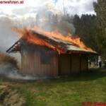BFVGU, FF Eisbach-Rein: Brand einer Fischerhütte