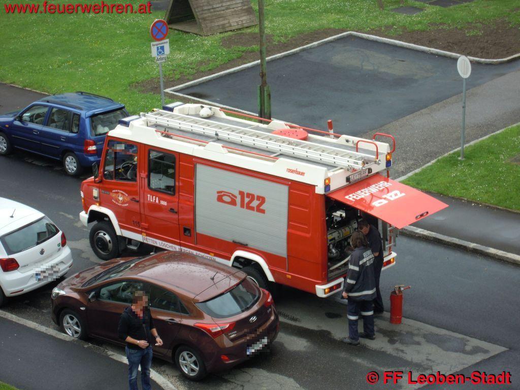 FF Leoben-Stadt: Fassadenbrand Anzengrubergasse 15.05.2015