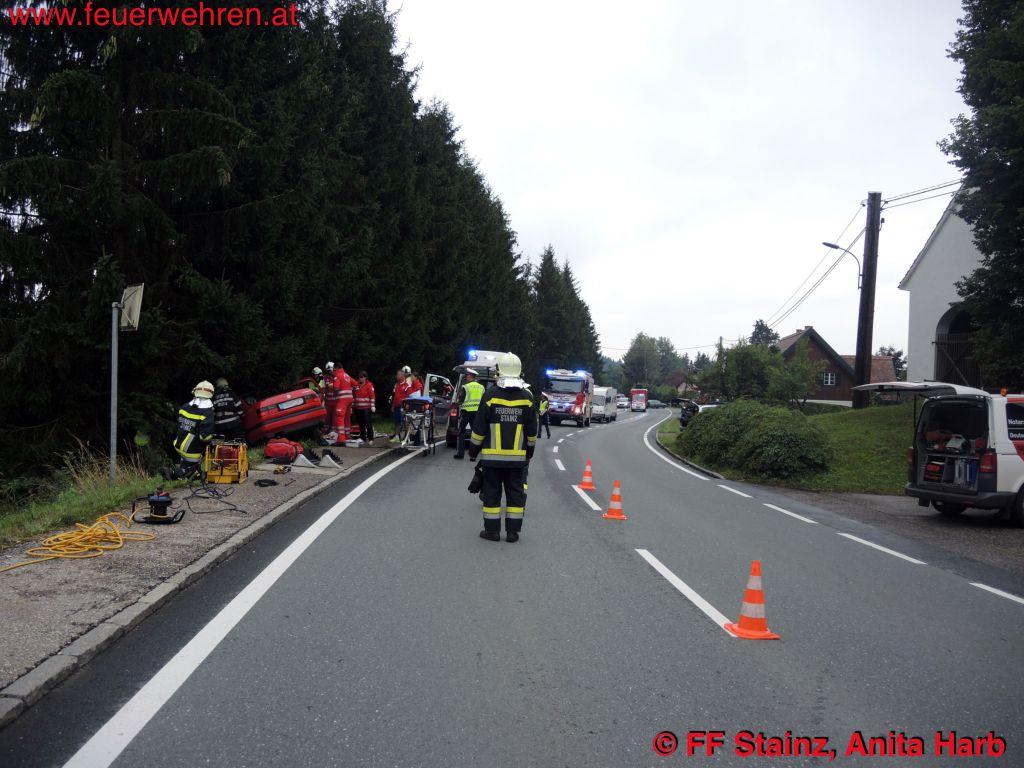 BFVDL: Verkehrsunfall Person eingeklemmt