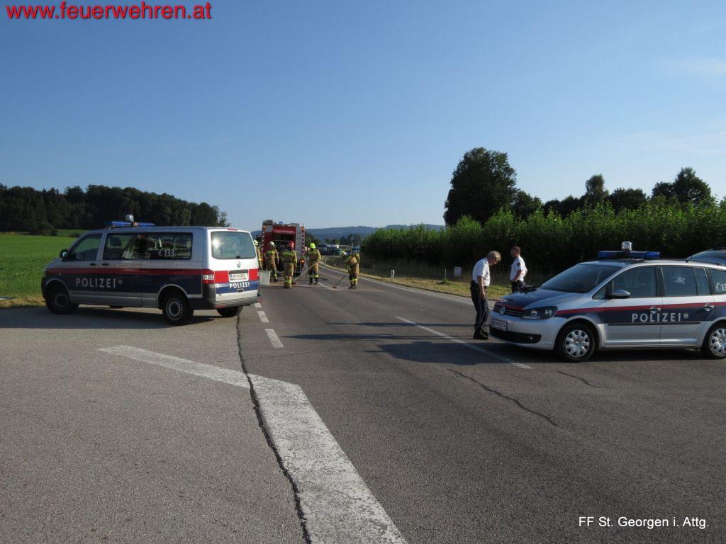 FF St. Georgen i.A.: Verkehrsunfall Umfahrung