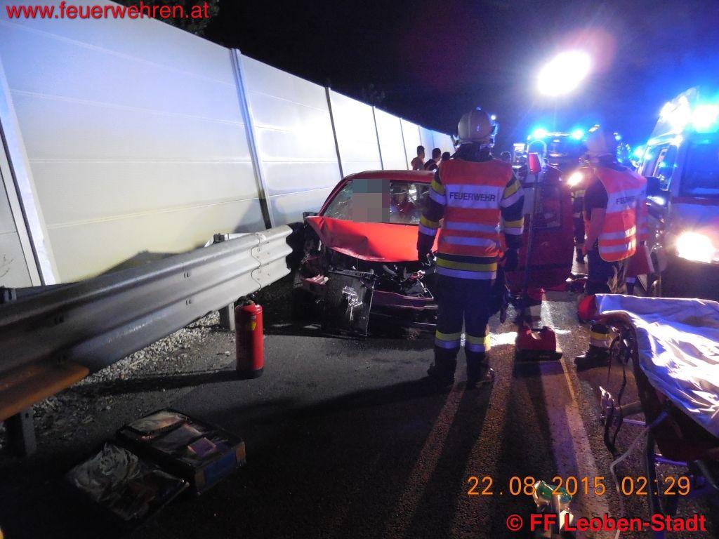 FF Leoben-Stadt: Verkehrsunfall S6 Fahrtrichtung St. Michael nach Auffahrt Leoben West