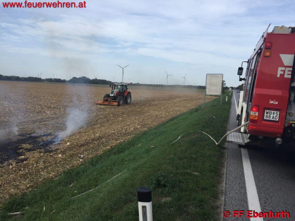 FF Ebenfurth: Flurbrand wegen Häckselarbeiten