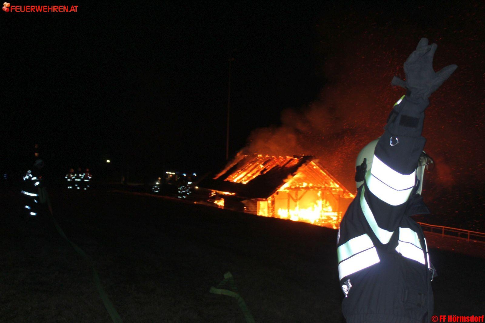 BFVDL: Brand der Ausschankhütte am Sportplatz in Eibiswald
