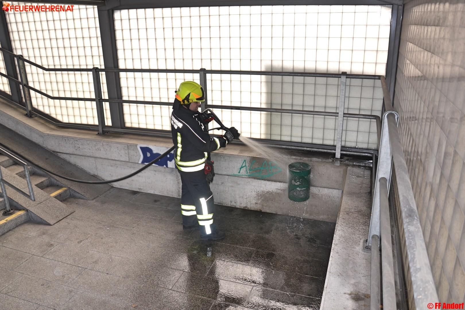 FF Andorf: Brandstiftung am Andorfer Bahnhof