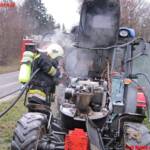 FF Krems: Brand eines Traktors rasch gelöscht