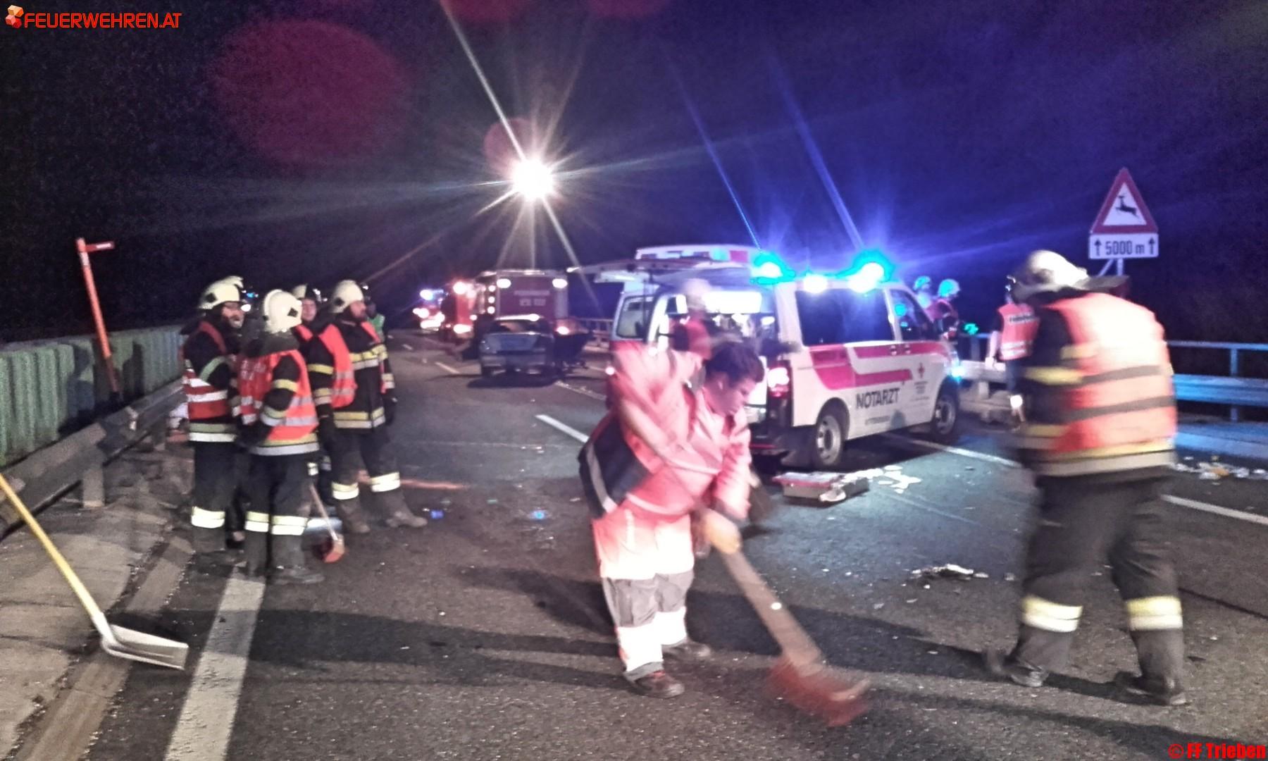 Verkehrsunfall auf der A9 bei Trieben