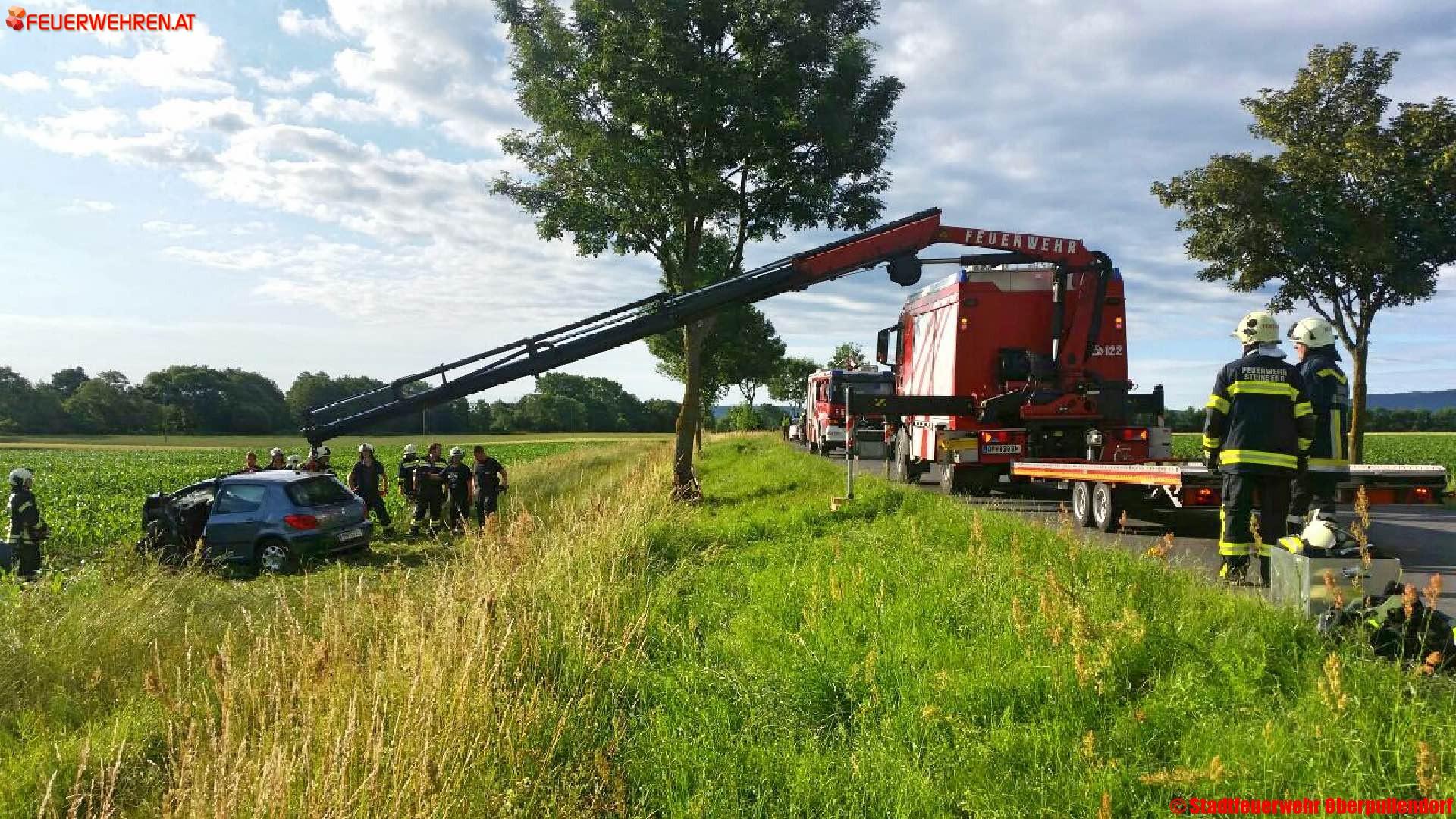 Stadtfeuerwehr Oberpullendorf: Schwerer Verkehrsunfall mit eingeklemmter Person