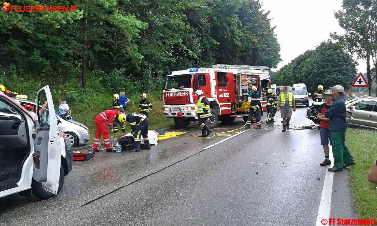 FF Statzendorf: Verkehrsunfall mit eingeklemmter Person in Meidling im Tal