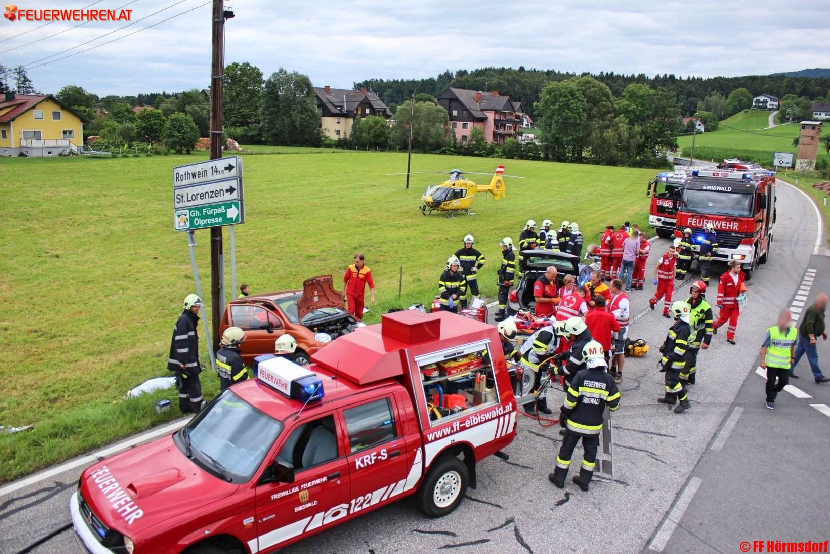 BFVDL: Schwerer Verkehrsunfall in Aibl fordert vier Verletzte