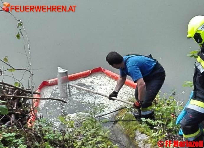 FF Mariazell: Fugenvergussmaschine und Gasflasche in Brand