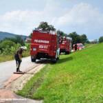 FF Biberbach: Beseitigen einer Ölspur am Friesenberg 6