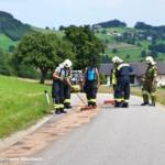 FF Biberbach: Beseitigen einer Ölspur am Friesenberg 4