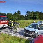 FF Andorf: Schwerer Verkehrsunfall in Andorf mit zwei Verletzten