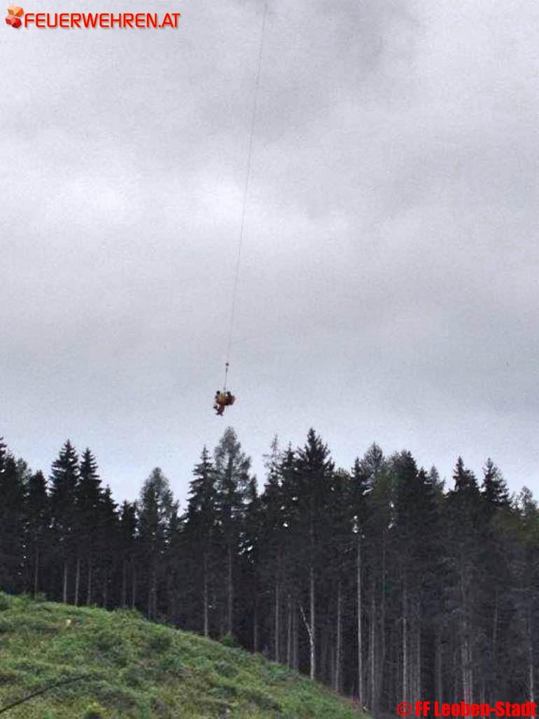 Menschenrettung nach Forstunfall bei Leoben