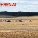 FF Retz: Strohpresse am Feld in Brand geraten