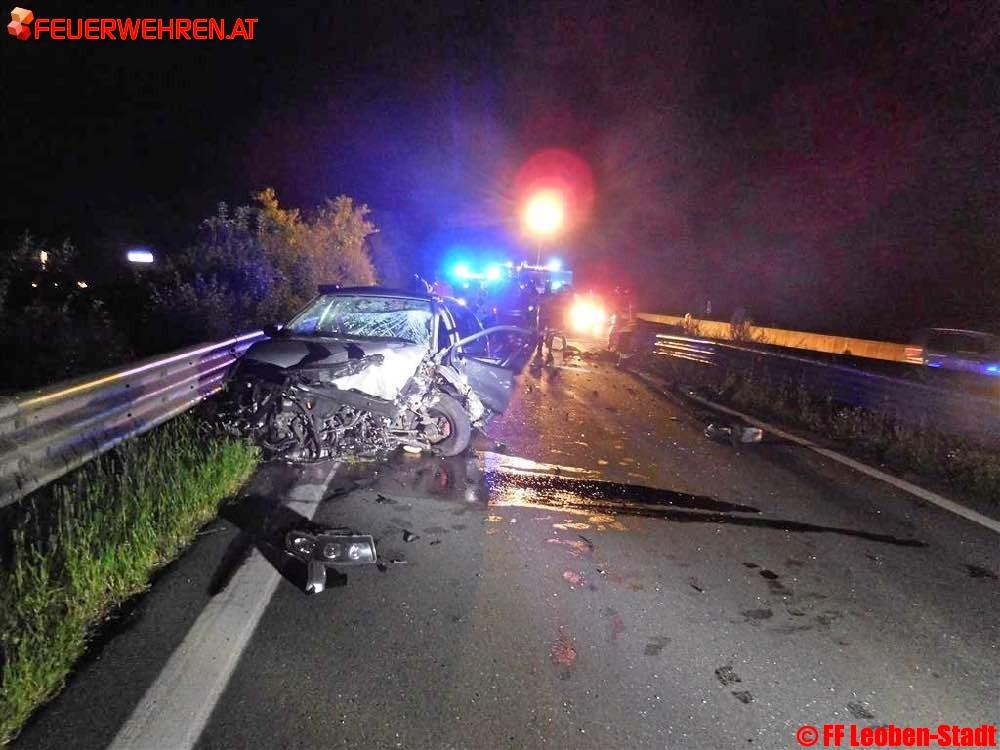 FF Leoben-Stadt: Verkehrsunfall auf der S6