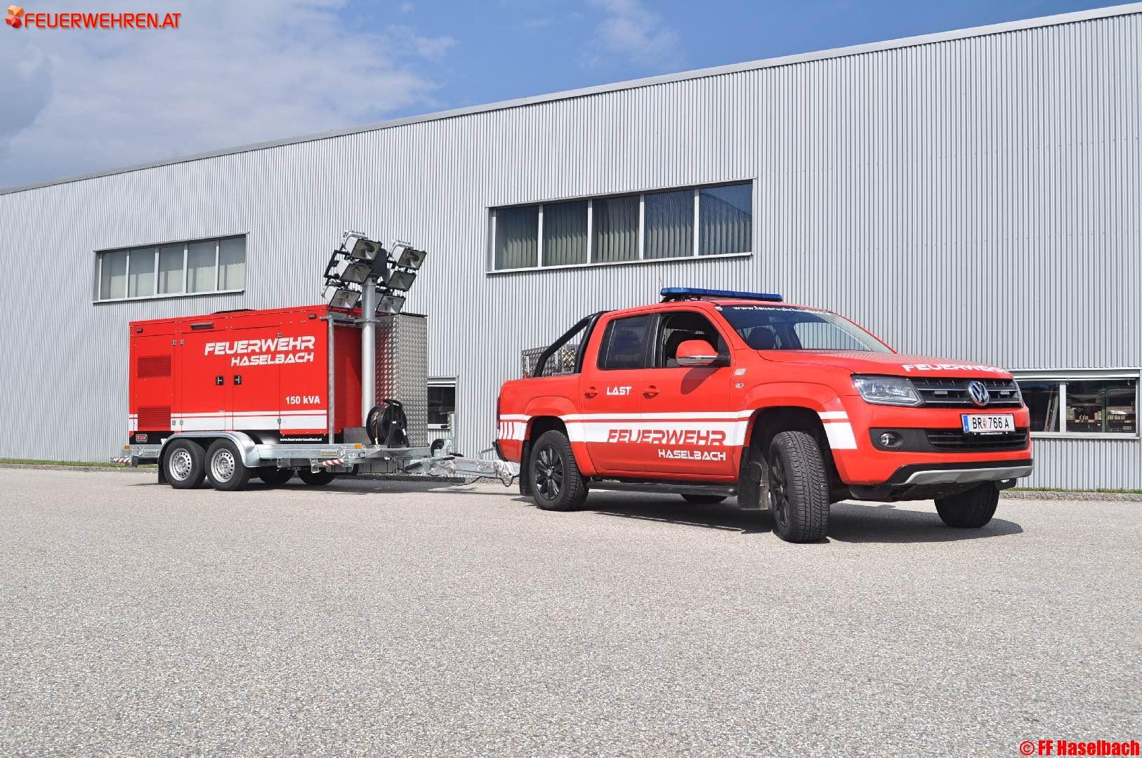 FF Haselbach: Neue Einsatzfahrzeuge – Notstrom 150kVA und Last Fahrzeug