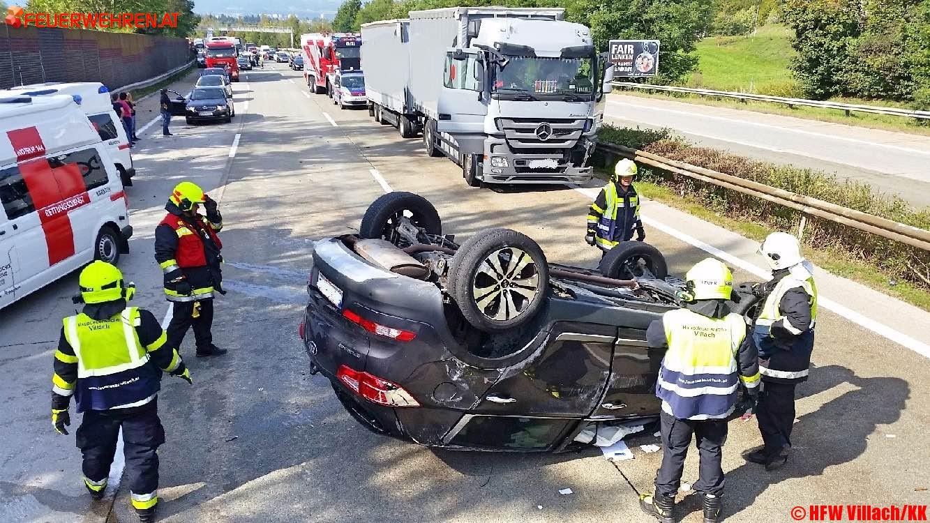 HFW Villach: Schwerer Verkehrsunfall auf der A2 fordert Verletzte