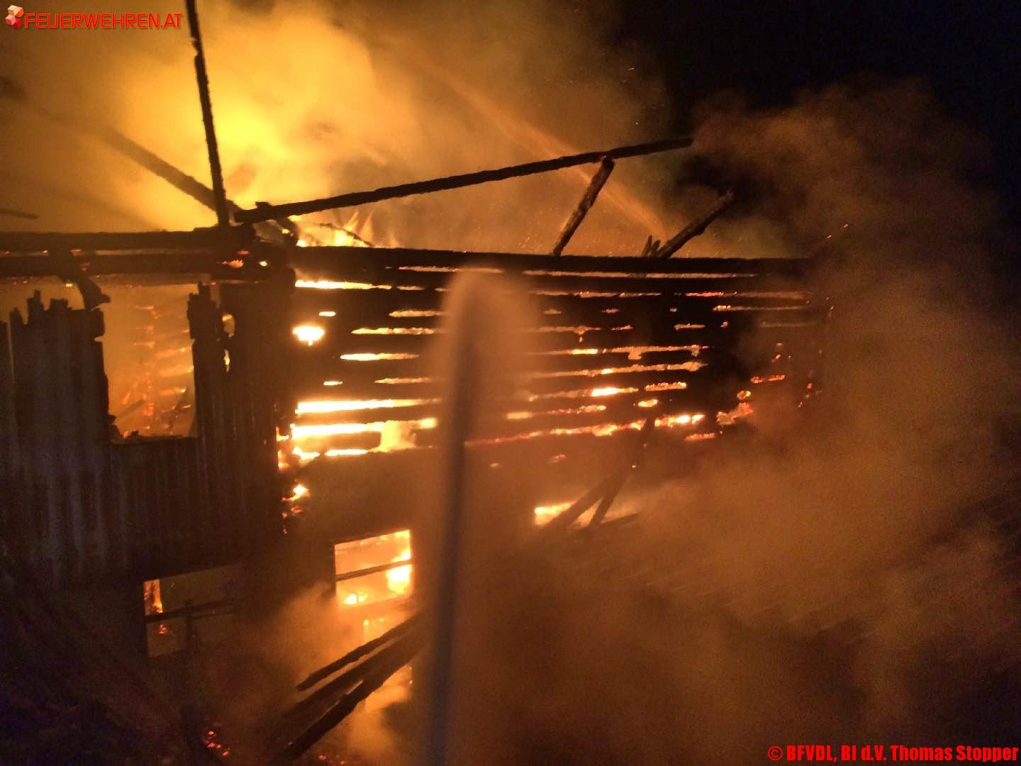 BFVDL: Wirtschaftsgebäudebrand in Schwanberg