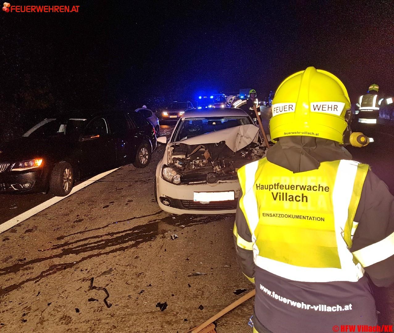 HFW Villach: Schwerer Unfall auf der Südautobahn bei Wernberg fordert 3 Verletzte