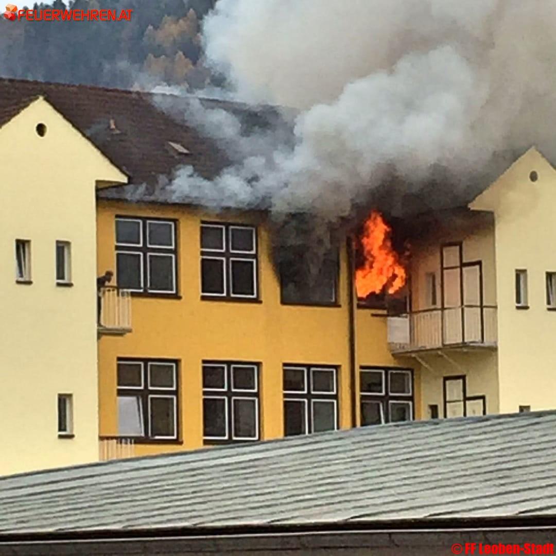 FF Leoben-Stadt: Wohnungsbrand Peter Tunner Straße