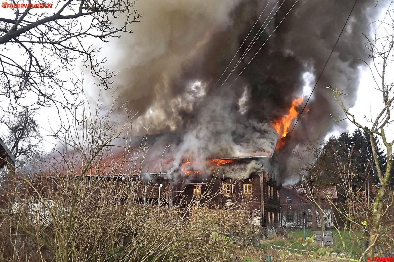 FF Andorf: Wohnhausbrand im Ortsteil Teuflau