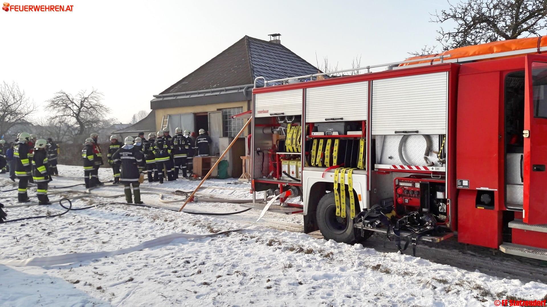FF Statzendorf: Brand Gewerbebetrieb in Kleinhain