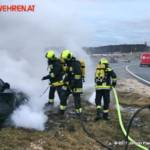 FF Gaweinstal: Fahrzeugbrand auf der A5-Nordautobahn, Anschlussstelle Hochleithen 5