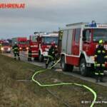 FF Gaweinstal: Fahrzeugbrand auf der A5-Nordautobahn, Anschlussstelle Hochleithen