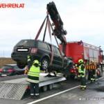 FF Gaweinstal: Fahrzeugbrand auf der A5-Nordautobahn, Anschlussstelle Hochleithen 2