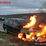 FF Gaweinstal: Fahrzeugbrand auf der A5-Nordautobahn, Anschlussstelle Hochleithen 1