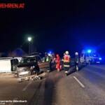 FF Biberbach: Nächtliche Aufräumarbeiten nach Verkehrsunfall im Ortsgebiet