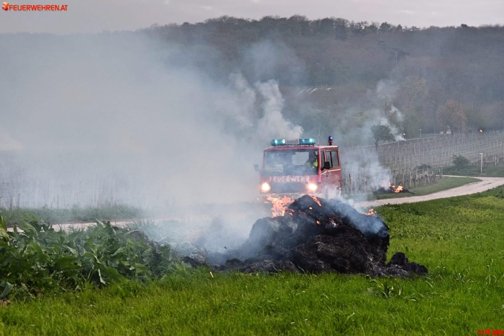 FF Jois: Brandwache bei der Frostbekämpfung der Winzer
