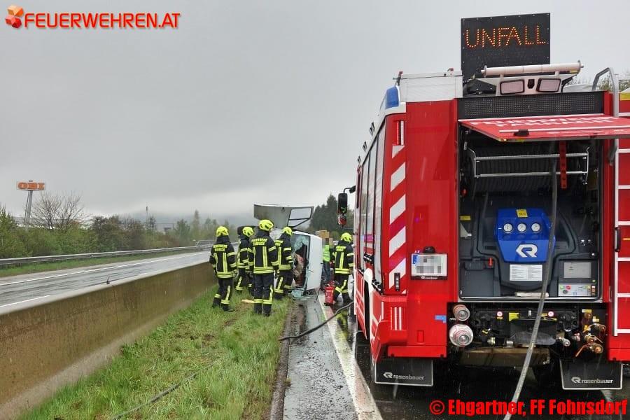 FF Fohnsdorf: Zwei Verkehrsunfälle auf der Murtalschnellstraße