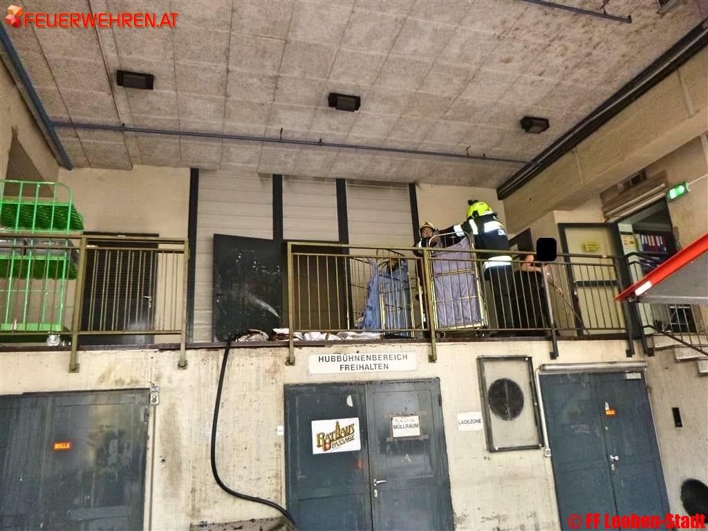 FF Leoben-Stadt: Brand Ver-/Entsorgungsraum Kongresszentrum