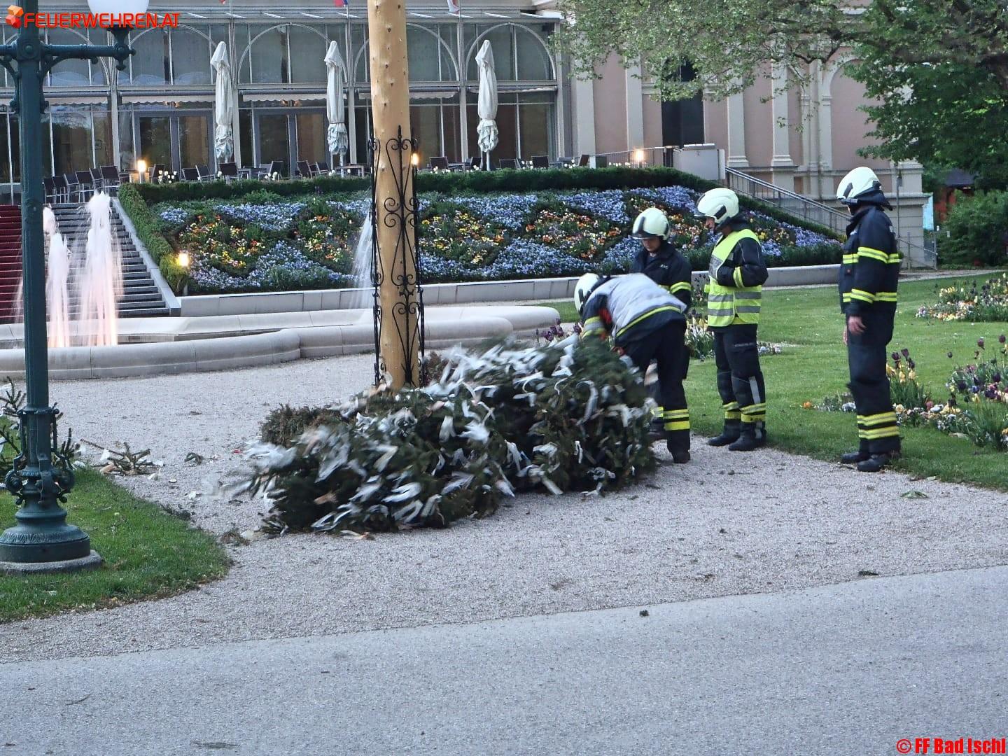 FF Bad Ischl: Maibaum im Ischler Kurpark geknickt
