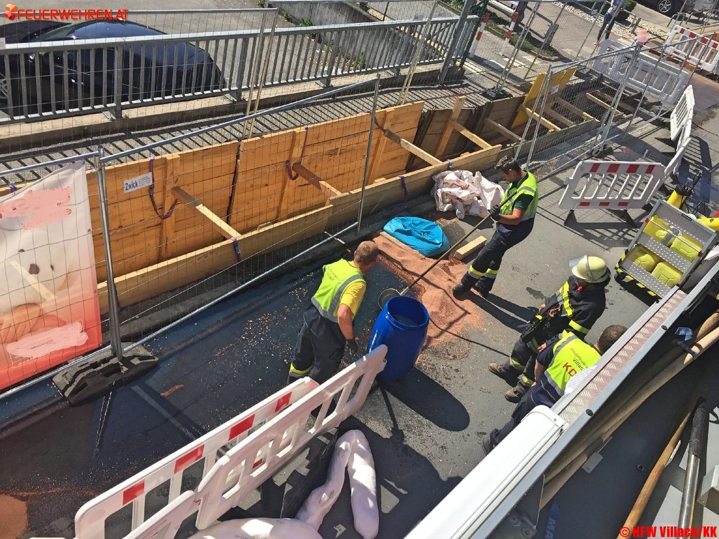 HFW Villach: Feuerwehr verhindert Umweltgefährdung nach Dieselaustritt