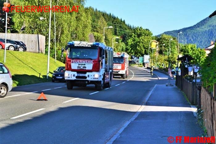 FF Mariazell: Motorradunfall in St. Sebastian fordert einen Verletzten