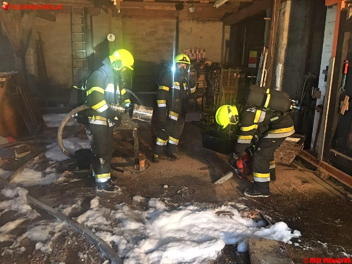 HFW Villach: Vollbrand eines Wirtschaftsgebäudes verhindert